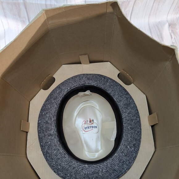 STETSON Vintage Norfloc Grey SFH1335 Fedora Hat Size Medium - Picture 8 of 11